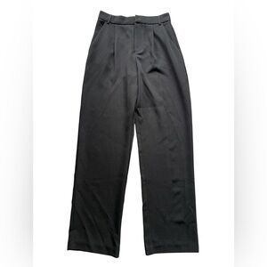 Lulus Black High-Waisted Wide-Leg Trouser Pants Small